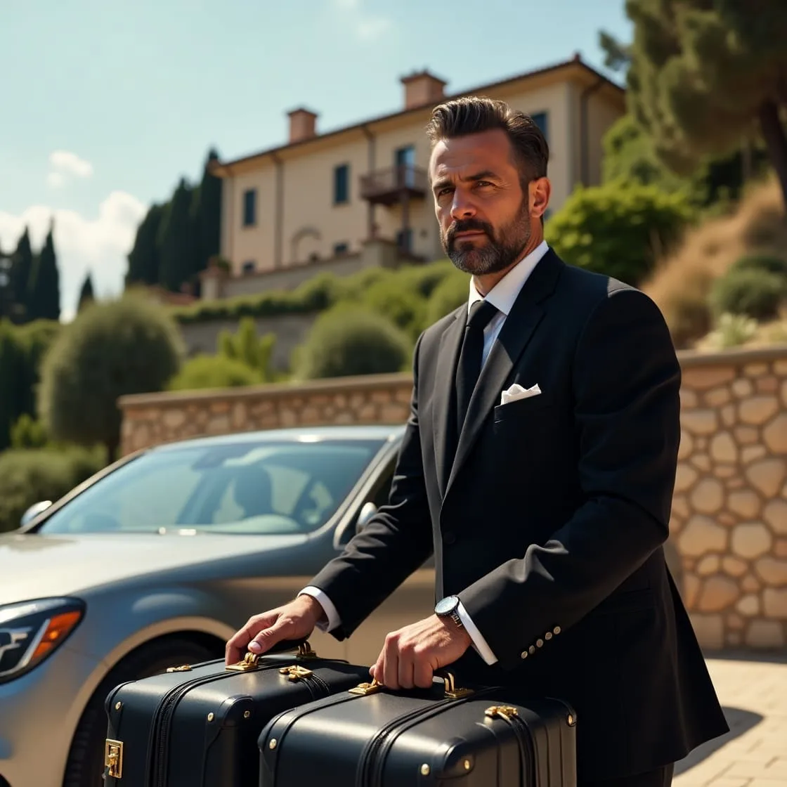 Hotel pickup with car rental with driver in Trapani